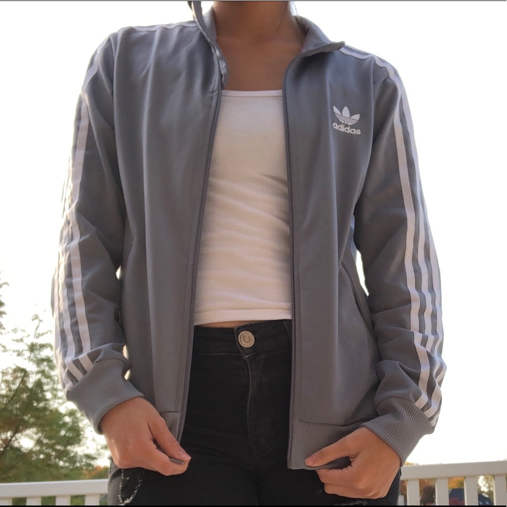 KIDS XL GREY ADIDAS ZIP UP